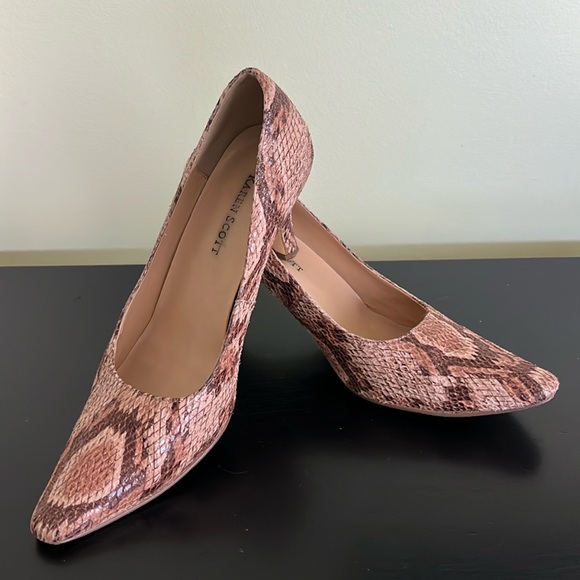 Karen Scott Clancy Snakeskin Print Leather Kitten Heels - Picture 1 of 9